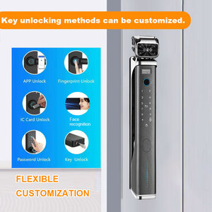 סגסוגת אלומיניום 3D הפנים זיהוי מנעול חכם עם מצלמה, מנעול דלת מקלדת עם ידית, keypad כניסה עם ידית, keyless כניסה חכם - Product Image 2