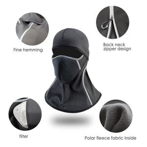 Masque facial coupe-vent de ski sportif avec logo personnalisé, design noir, couvre-tête thermique professionnel de la marque Artex - Product Image 3