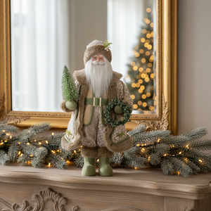 Figurine <span class=keywords><strong>de</strong></span> Père Noël <span class=keywords><strong>en</strong></span> peluche verte <span class=keywords><strong>de</strong></span> luxe, modèle Source Factory Home in Chimney, pour décoration <span class=keywords><strong>de</strong></span> Noël - Product Image 2