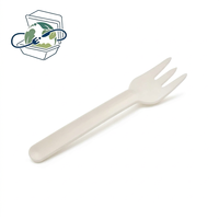 Ensemble de couverts en bagasse de canne à sucre jetables, compostables et biodégradables (fourchette, cuillère, couteau) pour la restauration et le service en restaurant