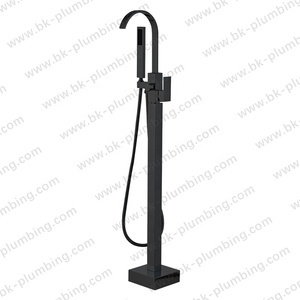 Robinets de salle de bain sur pied modernes, Nickel brossé, Chrome, mélangeur chromé, <span class=keywords><strong>baignoire</strong></span>, robinets de <span class=keywords><strong>baignoire</strong></span> avec <span class=keywords><strong>douche</strong></span> à main - Product Image 3