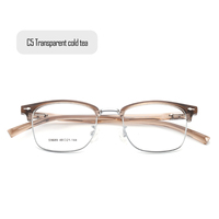 Monturas Ópticas Fengchao, Gafas Ópticas Unisex de Metal con Media Montura, Estilo Vintage
