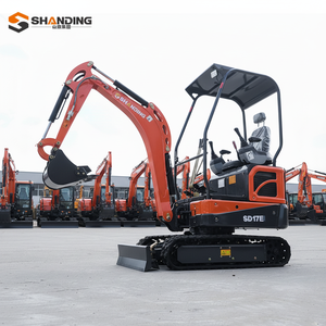 รถขุดขนาดเล็ก SHANDING SD17E พร้อมเกียร์ควบคุมด้วยระบบ PLC สีแดง ระบบไฮดรอลิก น้ำหนัก 1550 กก. รับประกัน 1 ปี สำหรับงานก่อสร้าง - Product Image 4