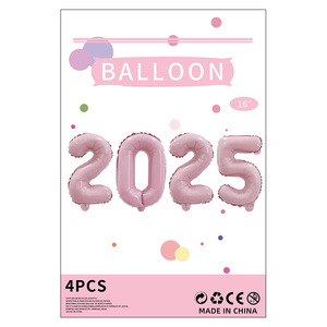 Decorazione per feste di <span class=keywords><strong>capodanno</strong></span> fornisce palloncino 2025 digitale con copertina rigida in carta set in alluminio palloncino - Product Image 6