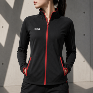 Chaqueta de Forro Polar Personalizada para Mujer con Orificios para Pulgares, Cierre de Cremallera, Manga Larga, Cuello Alto, Color Sólido, OEM, ODM, Marca Privada - Product Image 3