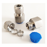 Raccord de compression mâle à double ferrule droite 3/8" 1/2" pour tube OD NPT, en acier inoxydable 304/316, laiton forgé, hydraulique