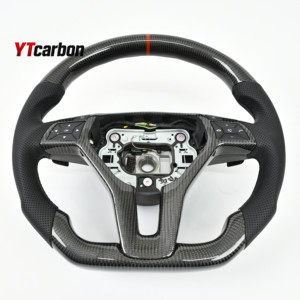 YTcarbon pour GLA45 X156 <span class=keywords><strong>AMG</strong></span> personnalisé tout <span class=keywords><strong>nouveau</strong></span> Style de course véritable <span class=keywords><strong>volant</strong></span> en Fiber de carbone - Product Image 1