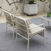 Chaise de salle à manger en rotin OSMEN Mermaid, imperméable, avec tressage en arêtes de poisson, pour usage extérieur, cour et jardin