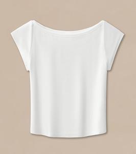 T-shirt court rétro en jersey tricoté brodé, coupe slim, style streetwear décontracté pour femme, avec épaulettes croisées et nœuds style Spice Girls - Product Image 5