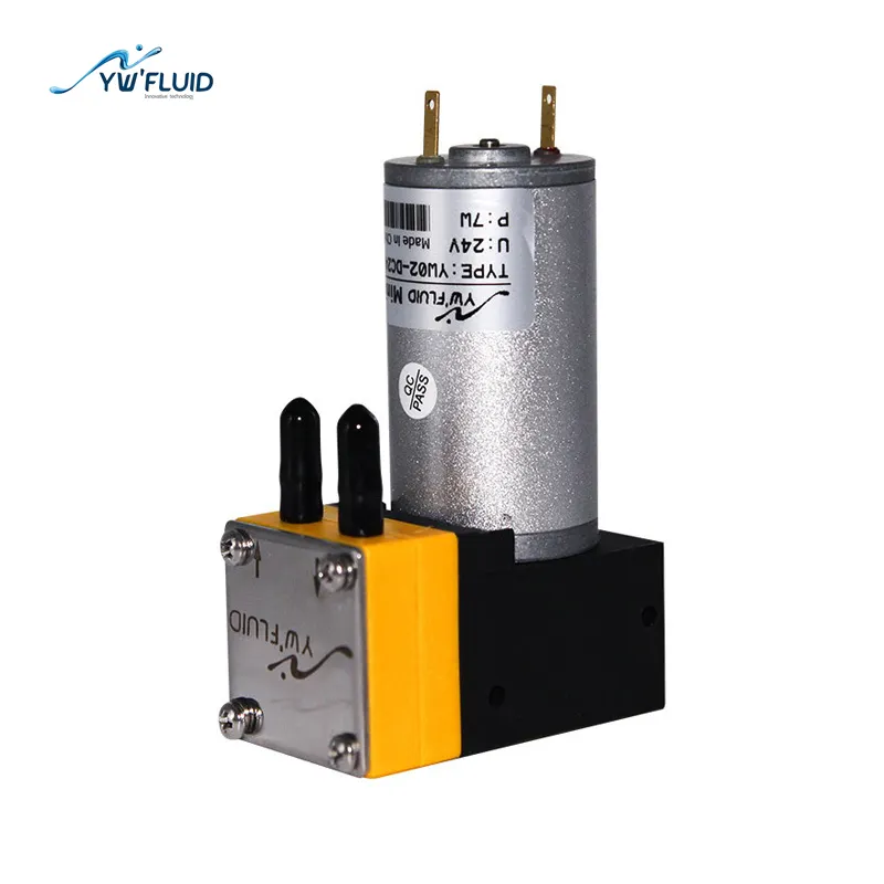 YW02A 24VDC 소형 격막 진공 펌프 DC 모터 공기와 액체 펌프 압축기 격막