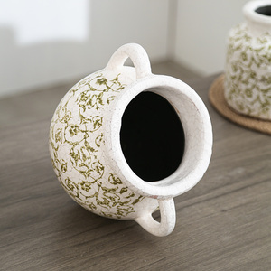 Vase antique en émail céramique doré, peint à la main, émaillé, écologique, style chinois, pour la décoration de la maison et de mariage - Product Image 1