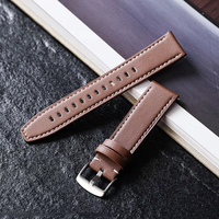 Correa de Reloj de Cuero PU y Silicona de Alta Calidad, Económica, con MOQ Bajo, para Relojes Deportivos, Correa de Cuero de 20 y 22 mm