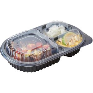 Disposable 4 Compartment PP Plastic Bento Lunch Box Customizable Baby Food Hamburger Fast Food Takeaway <b>Potato</b> Chips <b>Container</b> - Product Image 1