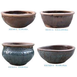 Adornos de decoración de jardín Jingdezhen, patrón Vertical tallado rojo antiguo, Tina de cerámica - Product Image 2