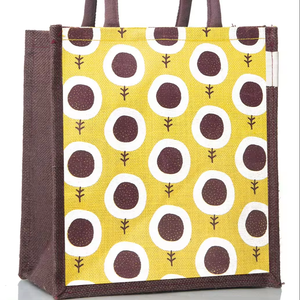 Sac fourre-tout spacieux en jute avec poignées robustes pour le transport de nourriture, les repas au bureau et les courses quotidiennes, pour hommes et femmes - Product Image 3