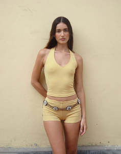Custom <b>Women</b> Striped Halter Tank <b>Top</b> <b>Shorts</b> <b>Set</b> Summer Casual Two Piece Outfit Polyester Breathable - Product Image 6