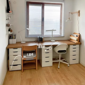 Hiện đại Nhà gỗ nội thất văn phòng bằng văn bản nghiên cứu máy tính bàn & bảng với ngăn kéo - Product Image 2