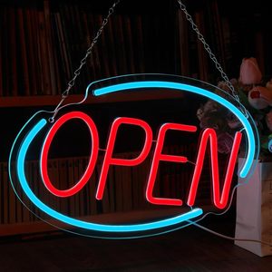 LED neon oval open <b>sign</b> indoor hanging ambient light shop <b>sign</b> wall decoration light entrance indicator luminous <b>sign</b> 5v 12v - Product Image 1