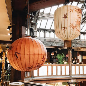 Lustre lanterne de style chinois peint à la main, hauteur réglable au milieu, LED multicolore, garantie de 2 ans, salon, salle à manger, salon de thé - Product Image 3