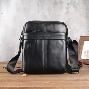 2024 New Design Fashion Leather Soft 100% Real Genuine Leather Crossbody Shoulder Full Grain Leather Messenger Bag