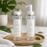 Bouteille de shampoing transparente ronde en PET avec pompe, emballage cosmétique écologique personnalisé pour shampoing