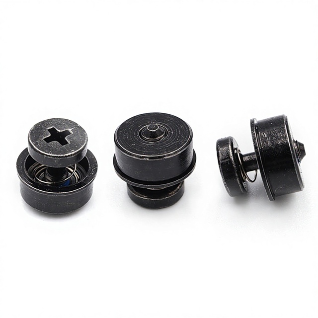PS10 Series Captive Spring Loaded Panel Fastener Screws M3/M4 Zinc Plated Black/Steel Finish