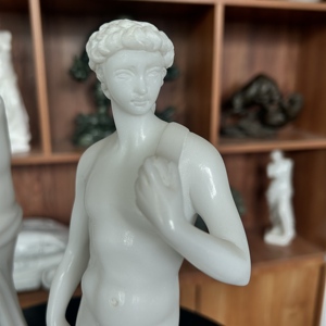 Statue en marbre naturel de style européen Statue de déesse <span class=keywords><strong>nue</strong></span> de Vénus et David pour la décoration intérieure - Product Image 4