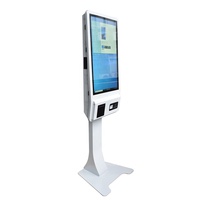 WOSO WK32S-2 – Kiosque de commande tactile 32 pouces au design unique pour restaurants et fast-foods, avec paiement en libre-service et imprimante SDK