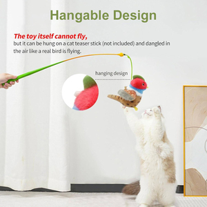 <span class=keywords><strong>Prezzo</strong></span> di fabbrica animali di peluche simpatici giocattoli di simulazione di peluche per uccelli con ali svolazzanti attivate con tocco passero esercizio interattivo giocattolo per gatti - Product Image 2