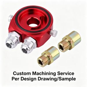 Service d'usinage CNC personnalisé haute performance pour adaptateur sandwich de filtre à huile automobile et plaque sandwich de refroidisseur de filtre à huile de course - Product Image 1