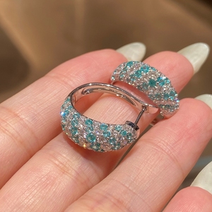 Aazuo – ensemble de bijoux fins en or blanc massif 18 carats, bague et boucles d'oreilles, cadeau de fiançailles, de mariage, pour femme, fête d'anniversaire, Au750 - Product Image 2