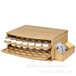 Boîte de rangement pour dosettes de café en bambou avec couvercle, capacité de 30 capsules, pour l'organisation de la cuisine - Product Image 5