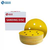 5 pouces, 6 trous, jaune, 40 pièces, 80 #   120 #   220 #   320 #   Assortiment de disques abrasifs en oxyde d'aluminium doré à fixation auto-agrippante