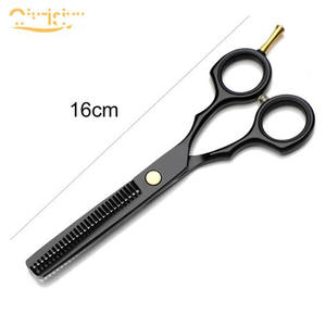 Ciseaux à cheveux Ciwinter 5,5 pouces, ciseaux à effiler noirs chromés, lame tranchante en acier inoxydable, usage beauté, manche court - Product Image 3