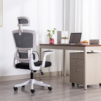 Chaise de bureau ergonomique moderne de haute qualité, réglable en hauteur, pivotante, avec système de levage à gaz, dossier en maille, accoudoirs fixes et assise moelleuse