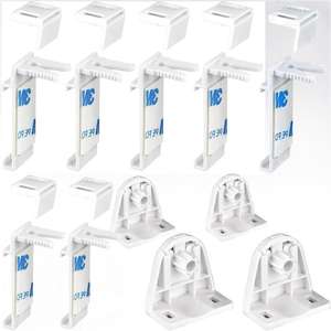 11 pièces support de <span class=keywords><strong>tringle</strong></span> à rideau en métal auto-adhésif durable Installation facile <span class=keywords><strong>sans</strong></span> perçage comprend des crochets de tige - Product Image 1