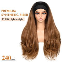 Wig rambut ikal berlapis 26 inci tanpa lem dengan tekstur Yaki, tidak kusut, serat tahan panas, wig ramah pemula
