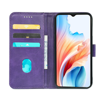 Sarung ponsel kulit asli untuk wanita, casing kulit ponsel kualitas 5g Oppo A1i dengan dompet untuk wanita
