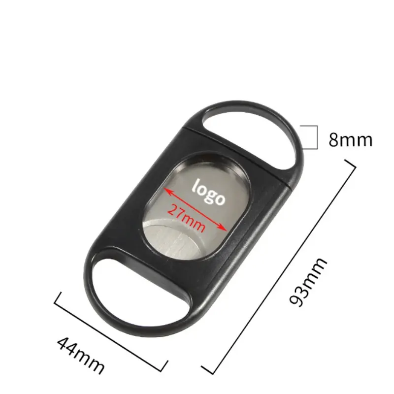 27mm de diamètre Portable classique en acier inoxydable coupe-cigare Guillotine noël ciseaux à cigares avec porte-clés en caoutchouc perceuse à cigares