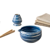 Kit de démarrage en céramique pour bol à matcha traditionnel chinois 600 ml, fouet à thé en bambou Chasen complet