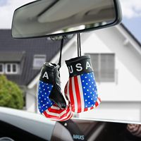 Ventes directes d'usine Mini drapeau américain gants de boxe Automobile miroir accessoires suspendus voiture intérieur cadeaux pour cadeaux