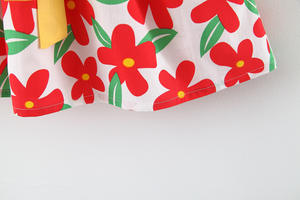 Ropa Infantil al por Mayor, Vestido de Fiesta para Niñas, de Algodón, sin Mangas, con Lazo Decorativo y Estampado Completo - Product Image 6