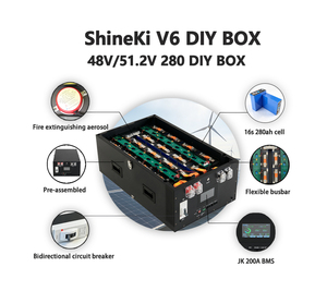 New V6 16Kwh 15kwh Lithium-Ion Battery <b>Diy</b> Box <b>Kit</b> JK 200A BMS V19 Vertical Battery Box <b>Kit</b> 16S 48V 280Ah 314Ah - Product Image 2