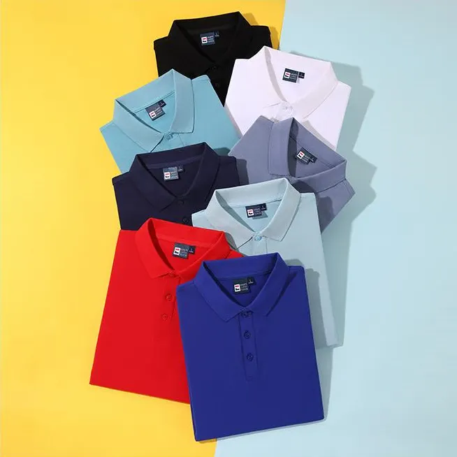 2023 경쟁력있는 가격 맞춤형 로고 옷깃 칼라 폴로 셔츠 골프 폴로 티셔츠 100% 면 남성 폴로 셔츠