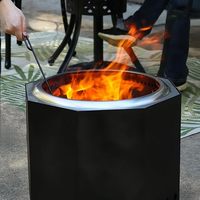 Vente en gros directe de foyer extérieur écologique sans fumée en acier inoxydable hexagonal