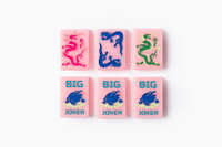 Jeu de Mahjong américain de luxe gravé en acrylique rose pétale, 160 pièces, pour voyage