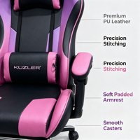 Chaise de jeu de course moderne, chaise pivotante en cuir noir haut de gamme, hauteur réglable, avec pédales de massage, adaptée aux joueurs