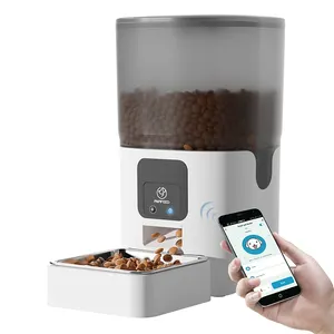 Alimentador automático para gatos 6L com distribuidor automático de alimentos secos com tigelas destacáveis para gatos, cães grandes, vários animais de estimação