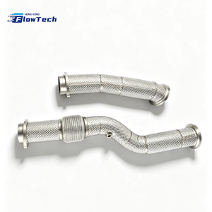 Downpipe FlowTech SS304 de haute qualité avec bouclier thermique pour BMW G80 G82 G87 M3 M4 M2 S58 3.0L Twin Turbo, amélioration de l'échappement de course - Product Image 5
