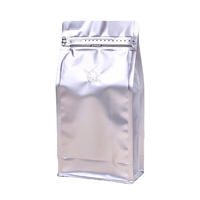 Eco Friendly Kraft Flat Bottom Paper Custom Printed Packing Biodegradable Compostable Bean Valve Packaging Coffee Bag